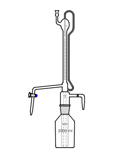  Burettes Automatic Zero, Mounted On Reservoir, With Rubber Bellow With Glass Stopcock, Class A, Model No.: KI- 116A